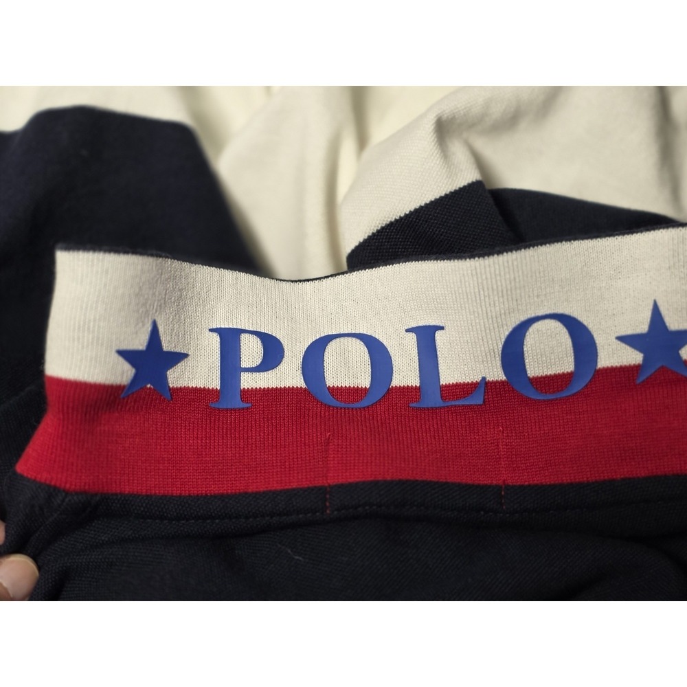 Polo Ralph Lauren Mens Size Lg‎ Classic Fit Colorblock Polo Shirt Navy White Red - Picture 6 of 9